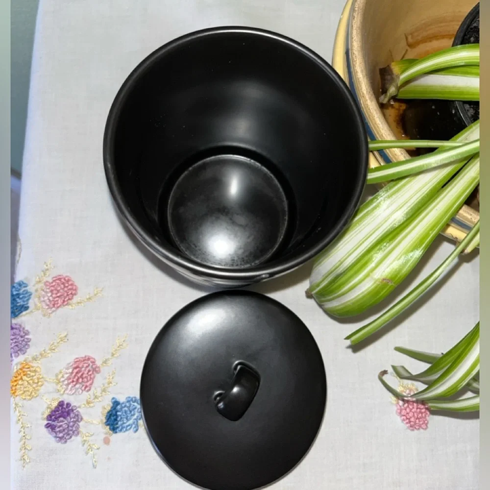 Rae Dunn Artisan Collection “GRANOLA” Black Matte Canister